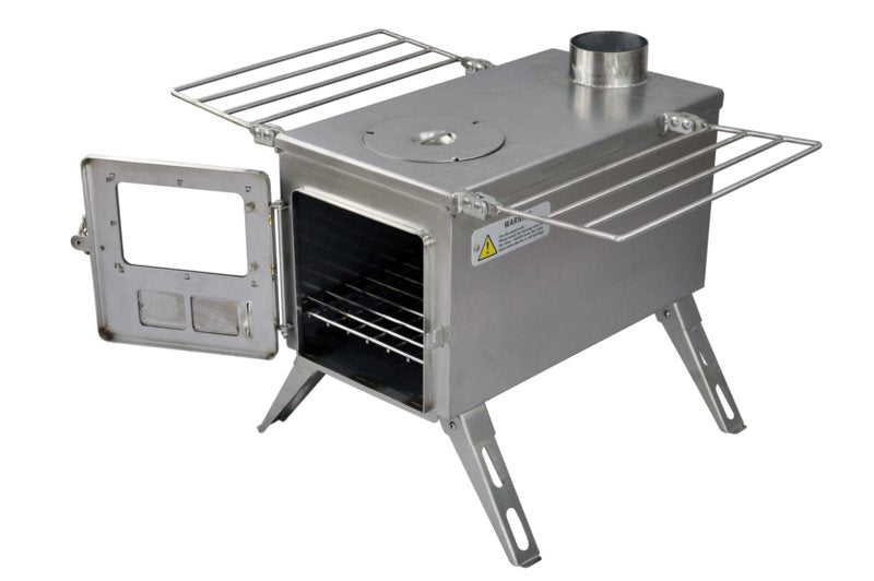 Winnerwell Nomad 1G Medium Wood Stove - Front View with Glass Window