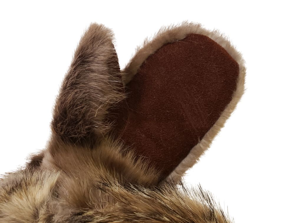 Women's Blonde Beaver Fur Mitts palm