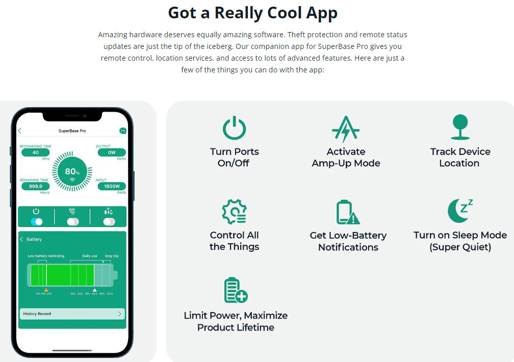 Zendure SuperBase Pro 1500 Portable Power Station Safety Features app features