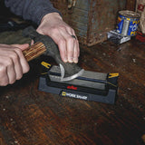 Worksharp Benchstone Knife Sharpener sharpening an axe