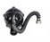 Childrens Gas mask in black on a white background. The gas mask is made by MIRA Safety.