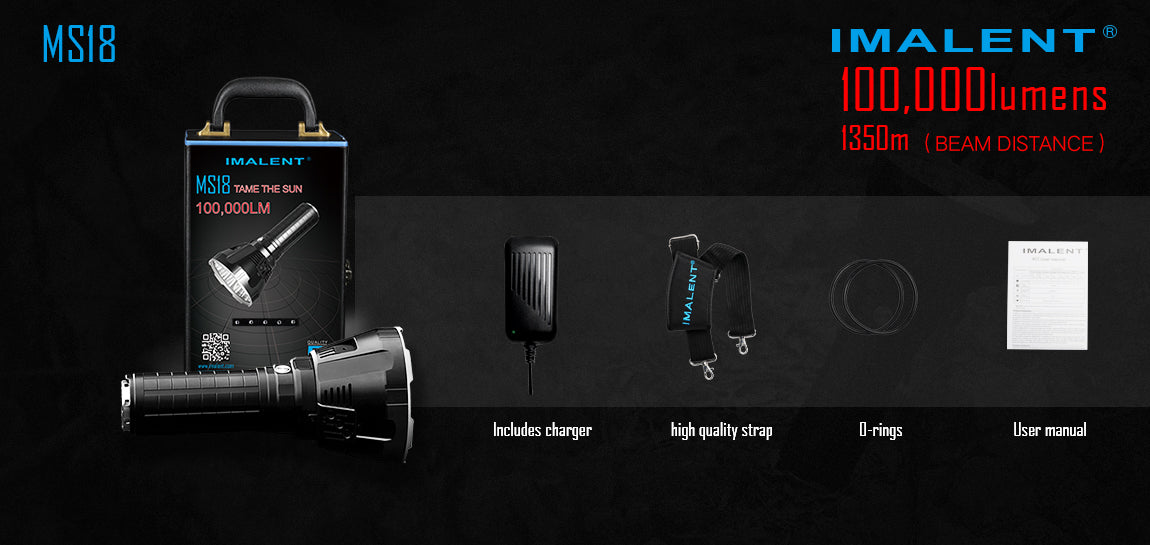 Imalent MS 18 | 100,000 Lumen POWERHOUSE | Cooling Fan | Li-ion
