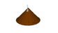 3d rendered design of the NorTent Iavvo 6 winter hot tent. The tent is a copper brown color with a ligh grey cylinder sticking out from the top of the tent.