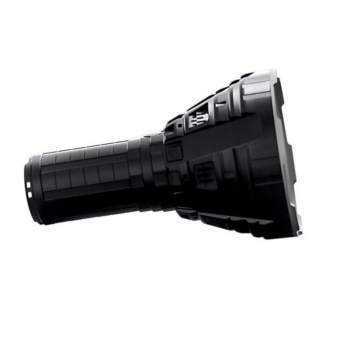Imalent r90c Night Leader Flashlight with Mega-Thrower 1 mile range lens in black.