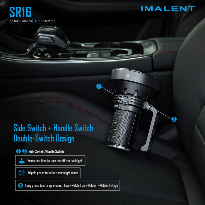 Imalent SR16 55000 Lumens Flashlight | 1715 Meters