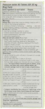 Thyrosafe Potassium Iodide Tablets, 65 Mg, 20-Count (Anti Radiation Tablets)