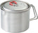 MSR Ultralight Titanium .85 L Camping Kettle Pot with side handle and a red rubberized handle on the lid.