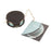 Hultafors Teal coloured Axe Grinding stone in it's leather case. The product tag is attached.