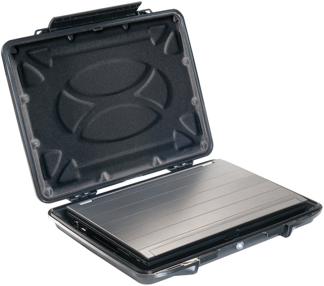 A protected laptop in the Pelican 095CC HardBack 15" Laptop Case in Black.