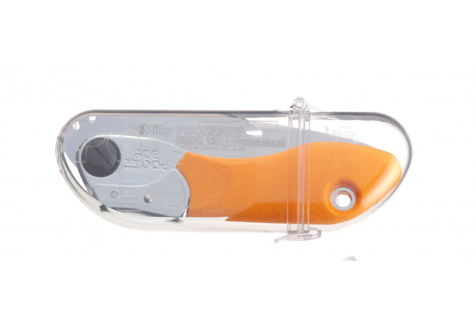 Pocketboy Curve 130mm Premium Mini Saw in it's clear plastic protective case.