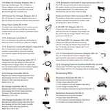 A chart of Charging Adapters, Daisy Chain cables and charge controllers.