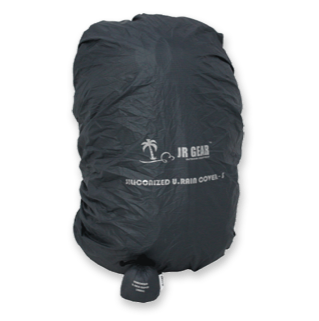 JR Gear Siliconized Rain Cover in Black with the JR Gear logo in light grey.