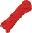 Bright First Aid Red Military grade 550 paracord on a white background.