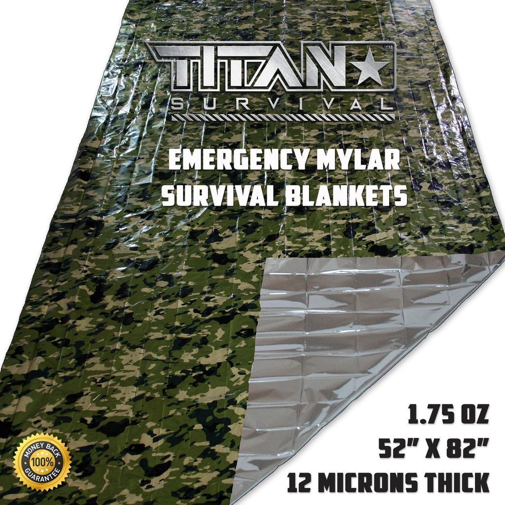 Titan Emergency Survival Blanket | CAMO or OLIVE (5 PACK)