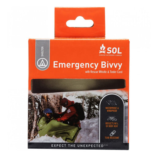 SOL Emergency Bivvy + Rescue Whistle & Tinder Cord