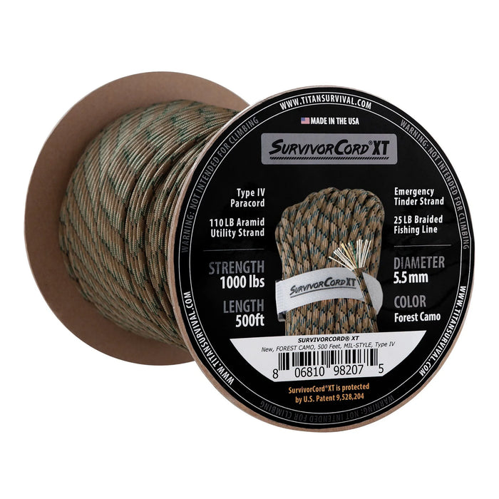 Everbilt 1/8in*500 ft Camouflage Gecko Paracord Spool Tactical Outdoor  Parachute Cord, 160 lb.Working Load Limit, Rot Proof&Ideal Rope for  Survival