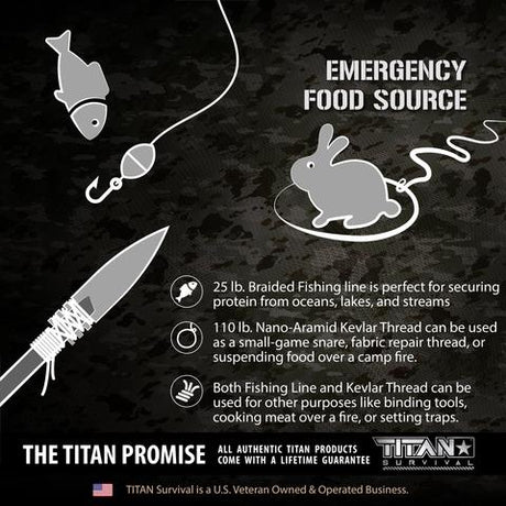 Titan SurvivorCord XT 100 FOOT (Kevlar + Survivorcord)-  Black