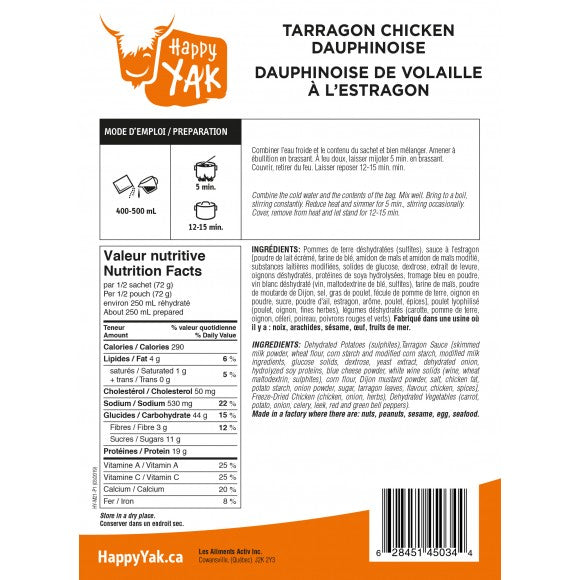 Happy Yak- Tarragon Chicken Dauphinoise
