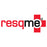 Resqme logo with red and black lettering, a medical symbol is designed over the final letter.