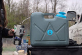 Water pouring from HydroBlu Pressurized Jerry Can Water filter